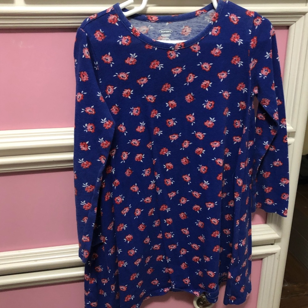 Old navy flower T-shirt dress long sleeve